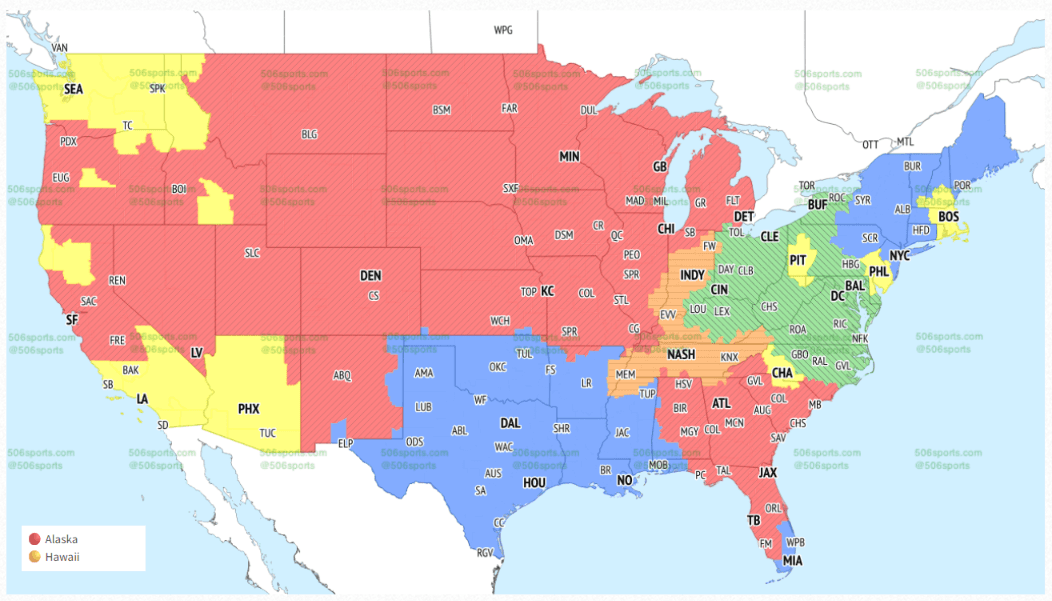 NFL Week 6 TV Map: Titans vs. Colts Coverage