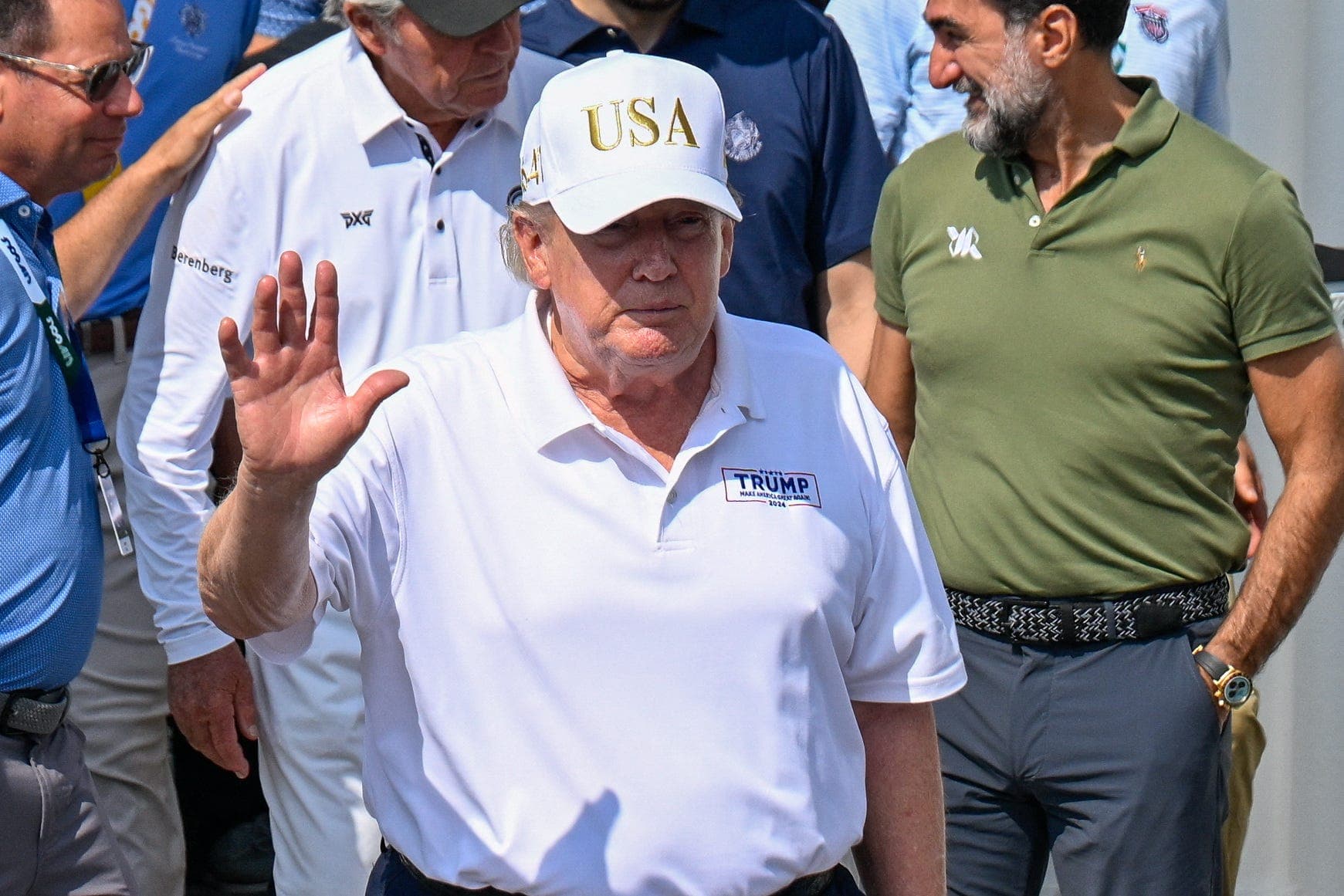 Trump at LIV Golf NY with Al-Rumayyan & Player